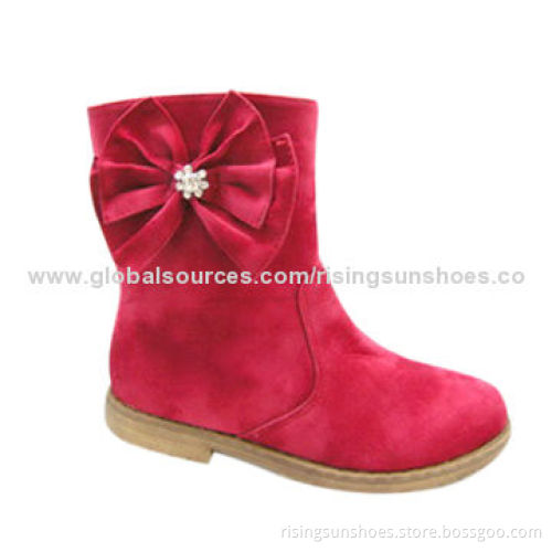 Children's casual shoes, fake suede upper with nice embroidery, various colors/designs available
